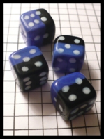 Dice : Dice - 6D Pipped - Mixed Glass Blue and Black with White Pips - Ebay Apr 2010